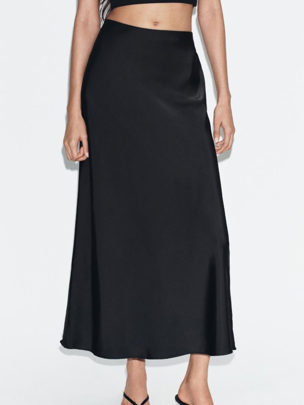 Zara, Satin Effect Midi Skirt | Size: S - Picture 6 of 11